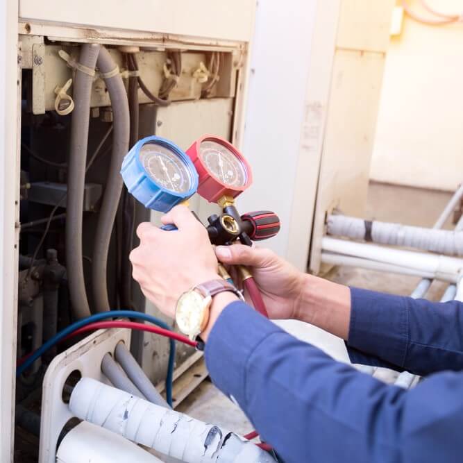 An electrician working